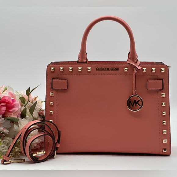 Michael Kors Medium Studded Saffiano Leather Satchel - Picture 5 of 15